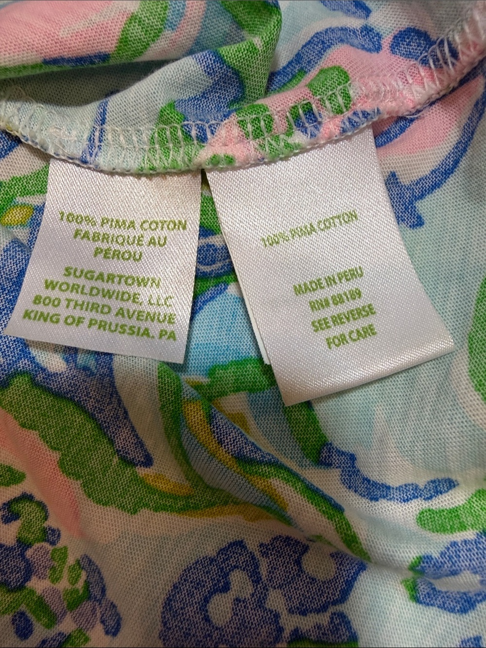 Lilly Pulitzer Floral Collared Button Front Top 3/4 Sleeve Multi Color Floral S - Picture 10 of 10